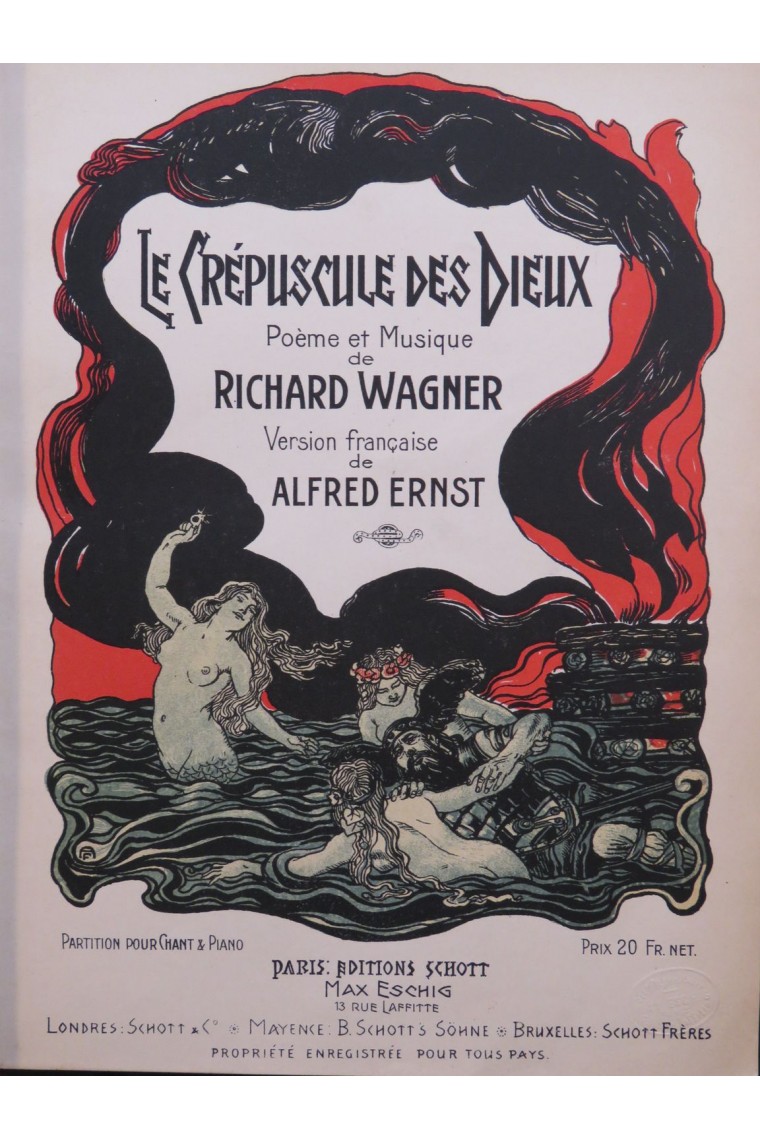 WAGNER Richard Le Crépuscule des Dieux Opéra Chant Piano 1908