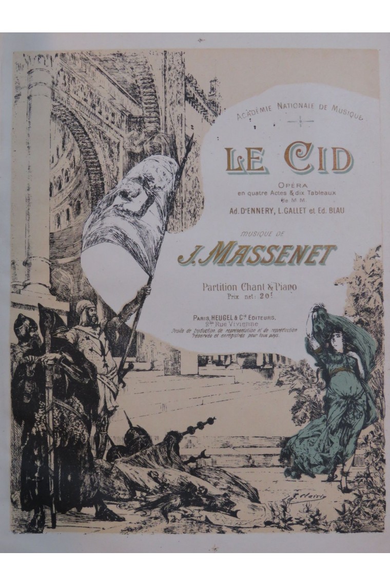 Cid Jules Massenet il Cid Opera Canto Piano 1893 Spartito Sheet Music Score 