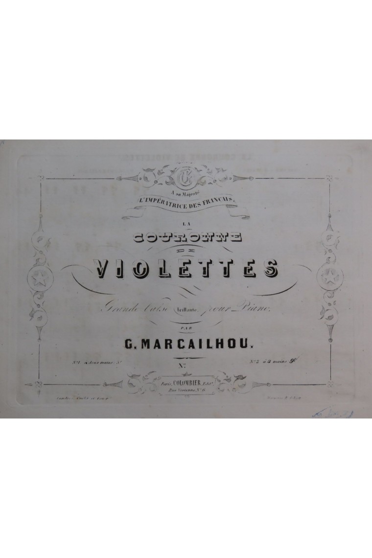 MARCAILHOU Gatien La Couronne de Violettes Piano 4 mains ca1853 MARCAILHOU Gatien La Couronne de Violettes Piano 4 mains ca1853