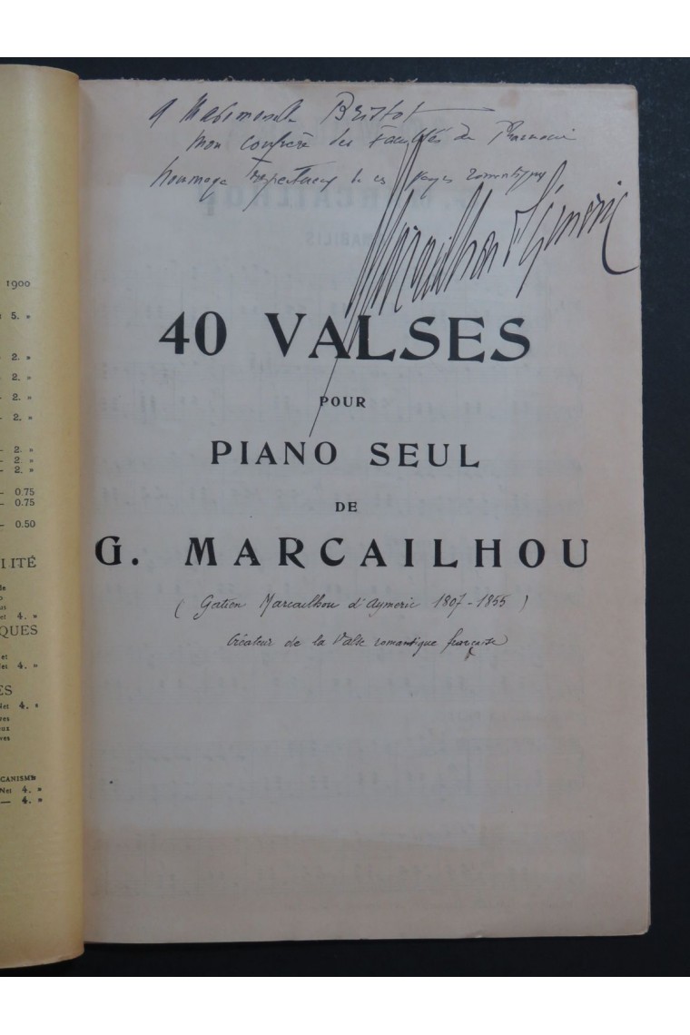 MARCAILHOU Gatien 40 Valses Piano seul MARCAILHOU Gatien 40 Valses Piano seul