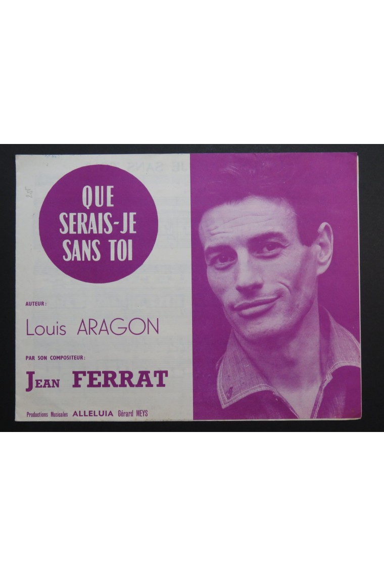 Que Seraije sans toi Jean Ferrat Chant Piano 1964