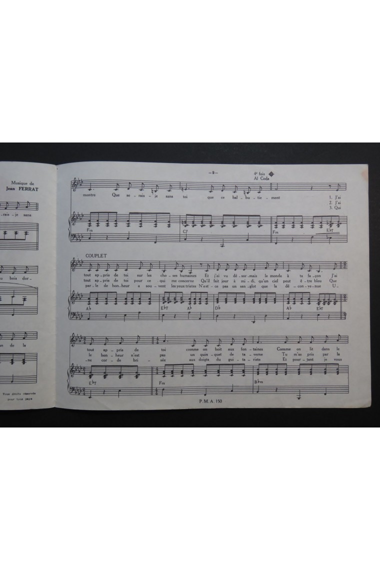 Que Seraije sans toi Jean Ferrat