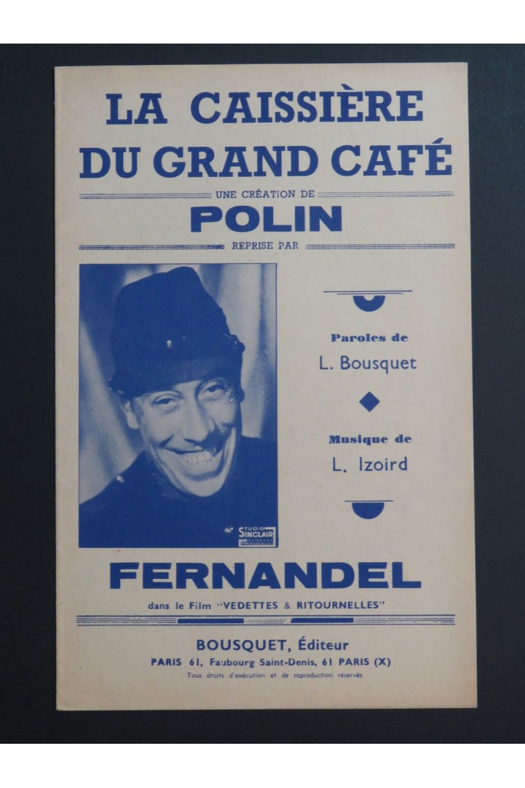 Paroles De Fernandel La Caissière Du Grand Café La Caissière du Grand Café Fernandel Chant