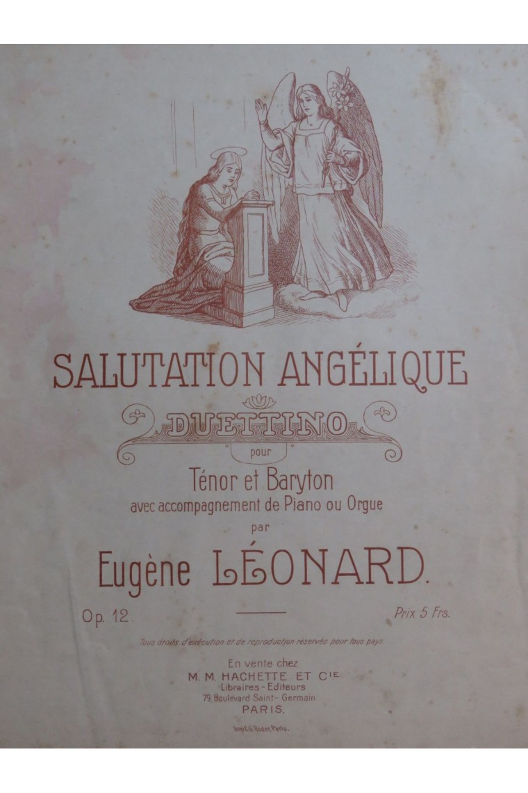 LÉONARD Eugène Salutation Angélique Chant Piano ou Orgue