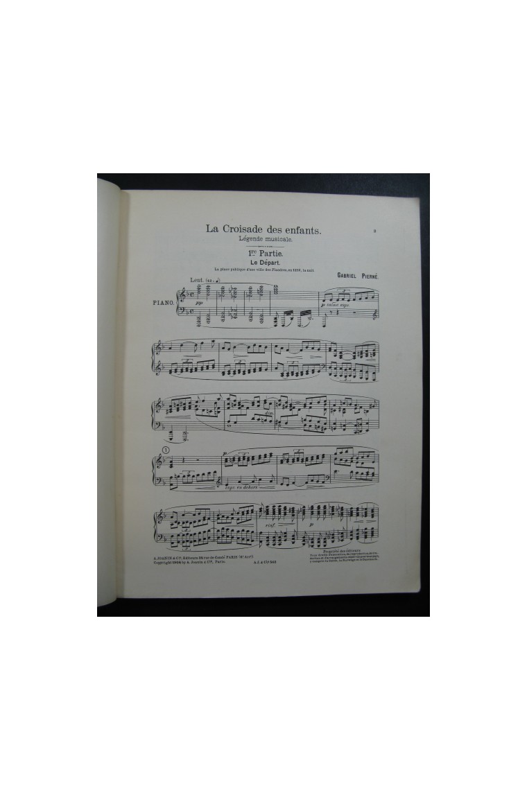 PIERNÉ Gabriel La Croisade des Enfants Chant Piano 1905