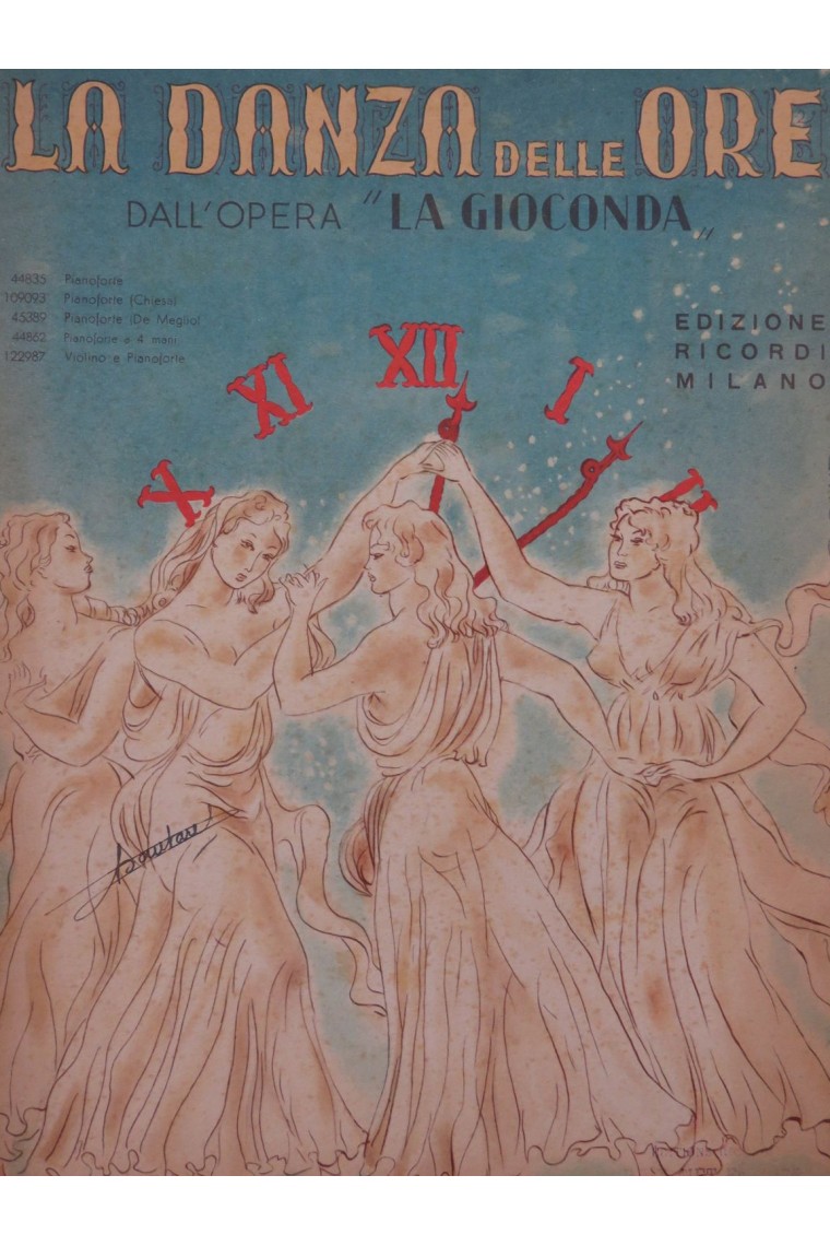 PONCHIELLI Amilcare La Gioconda Danza delle Ore Chant Piano 1945