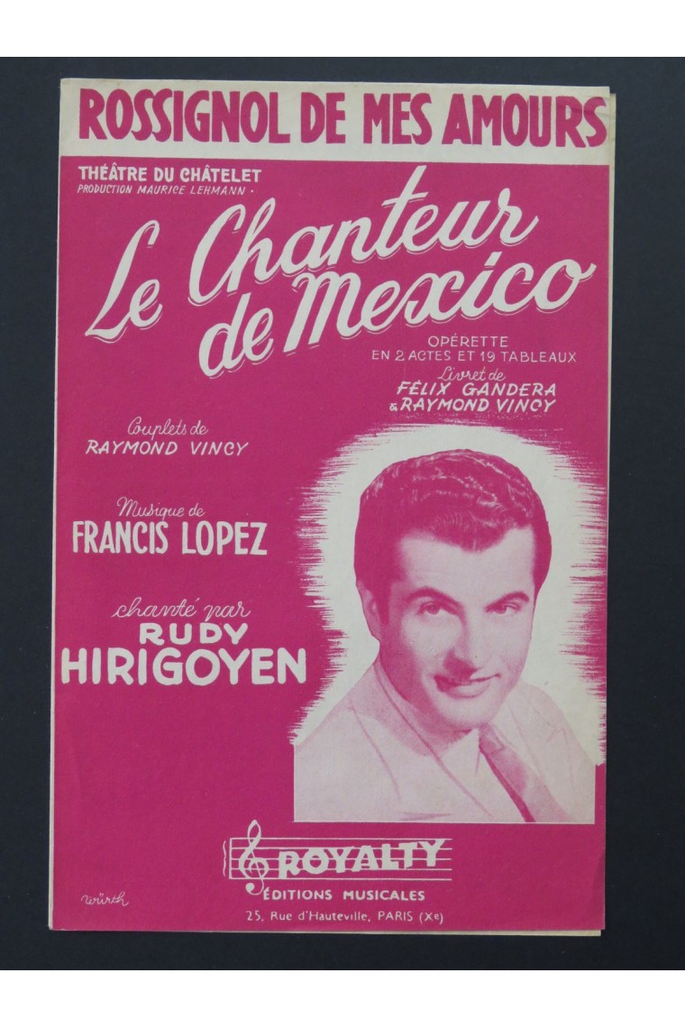 Luis Mariano Rossignol De Mes Amours Paroles